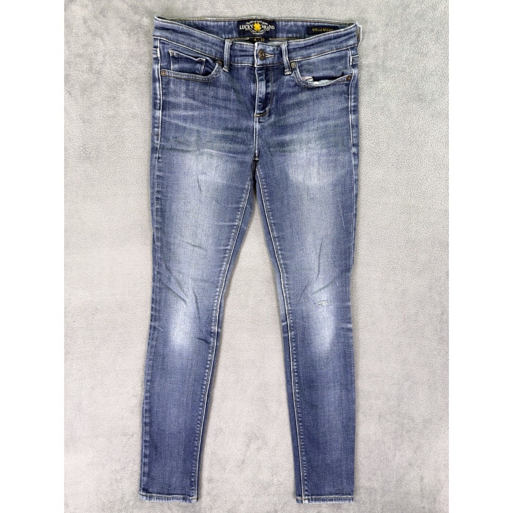 Lucky Brand Jeans Womens 4/27 Blue Skinny Stella Medium‎ Wash Denim Low Rise